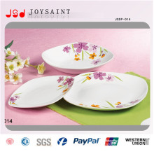 Simple Flower Design Square Dinner Set in Porcelain for Home Use